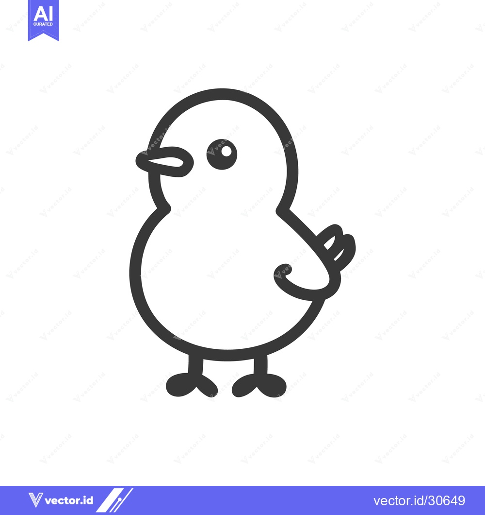 Premium Vector dari A Simple Black and White Outline of a Small Bird