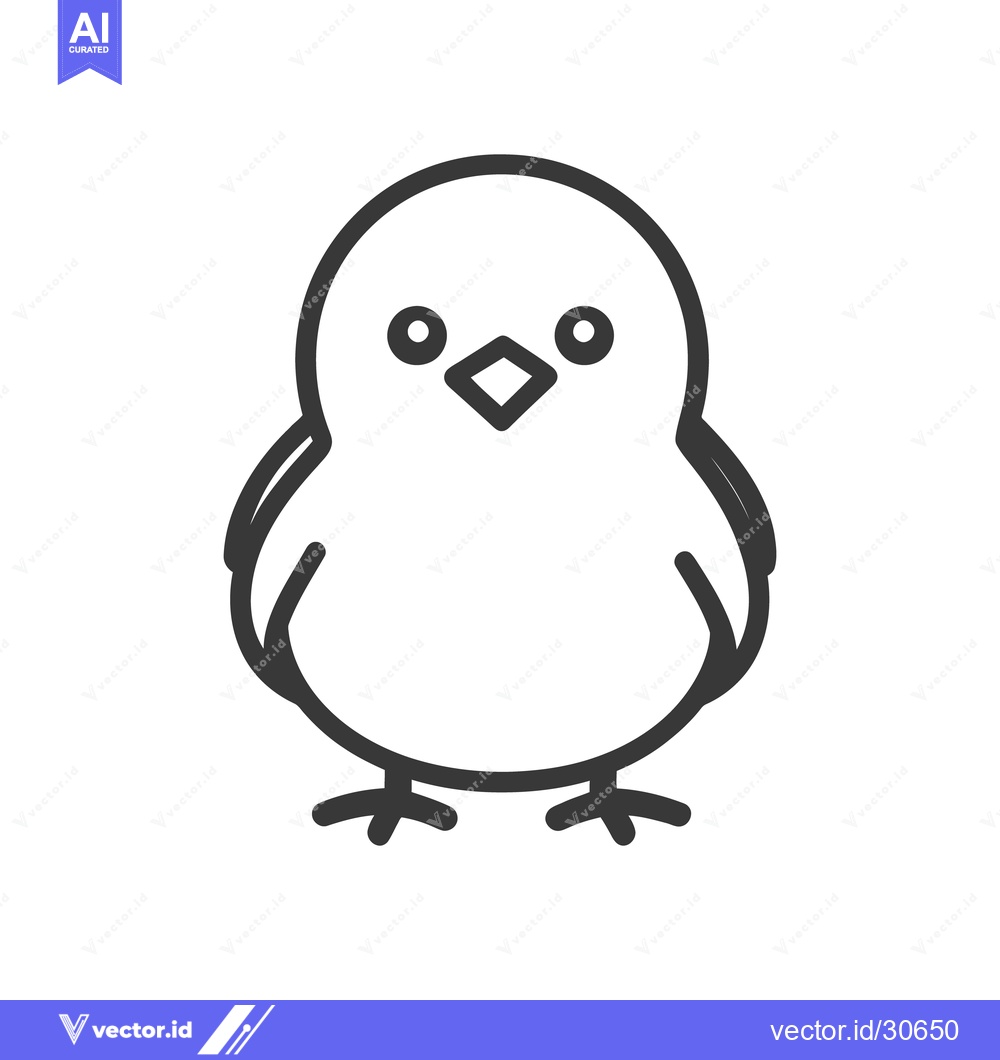Premium Vector dari A simple line drawing of a small and cute chick bird