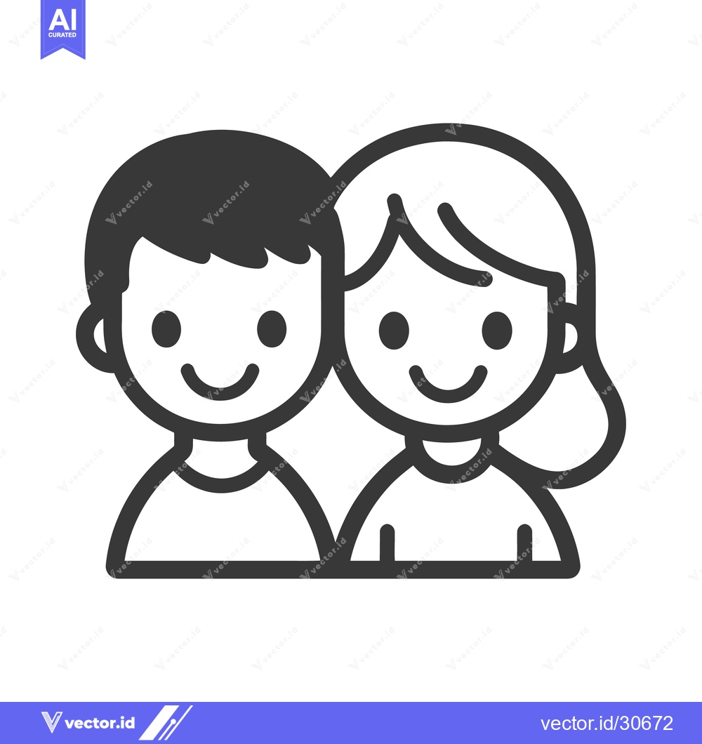 Premium Vector dari Two smiling people are standing together in a friendly embrace