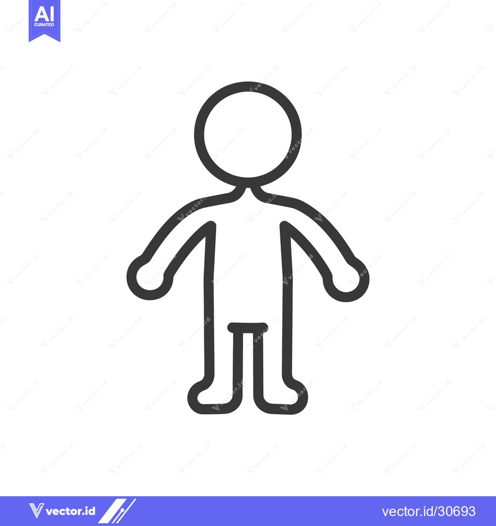 Premium Vector of Simple line art illustration of a standing human figure