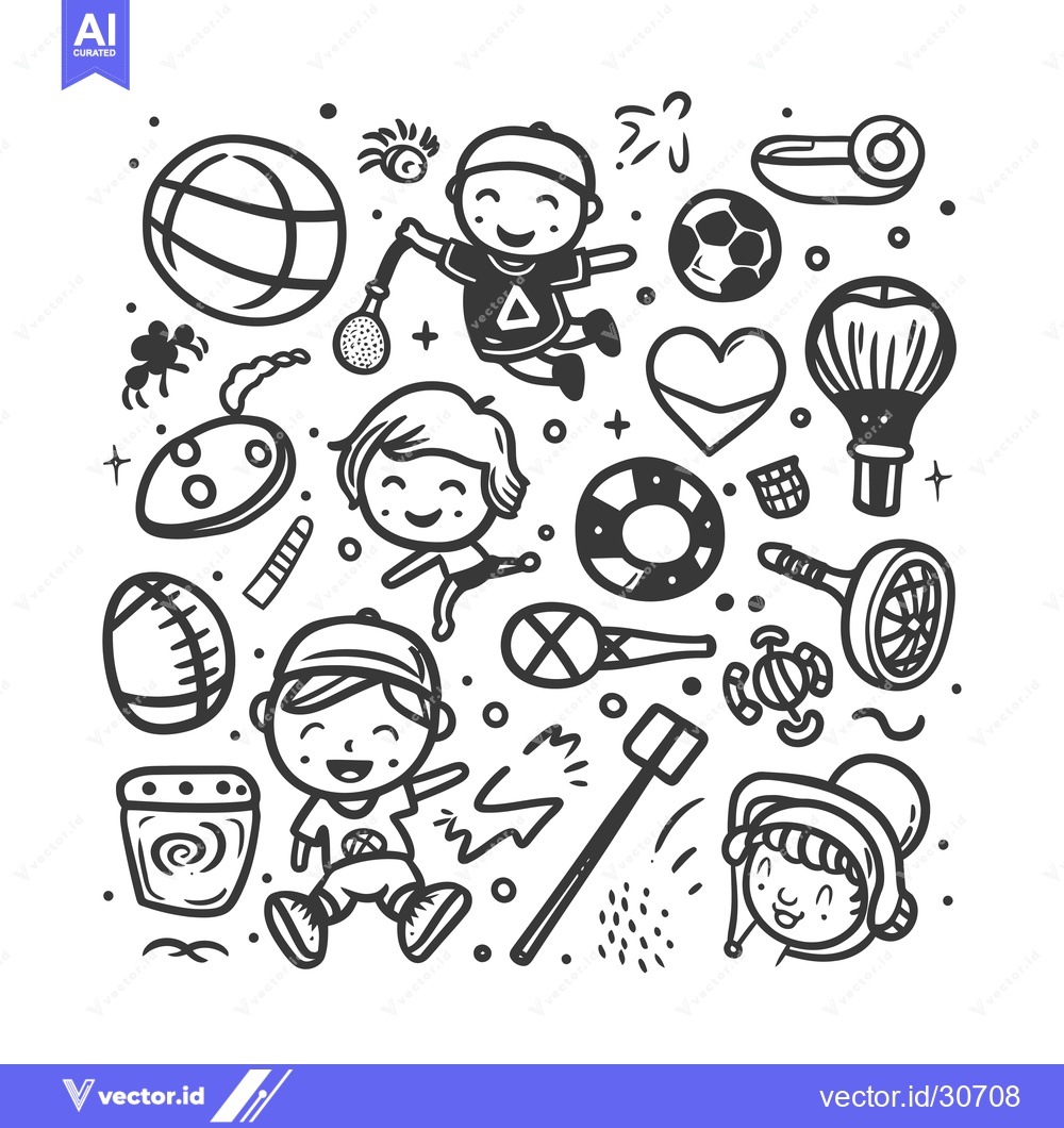 Premium Vector dari Children Playing Sports and Outdoor Activities