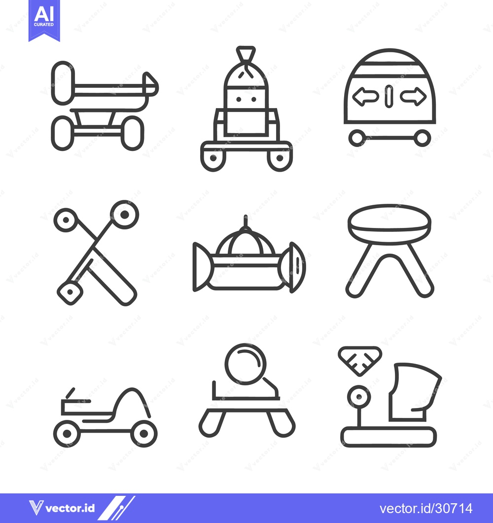Premium Vector of Several simple graphic icons featuring abstract object illustrations o