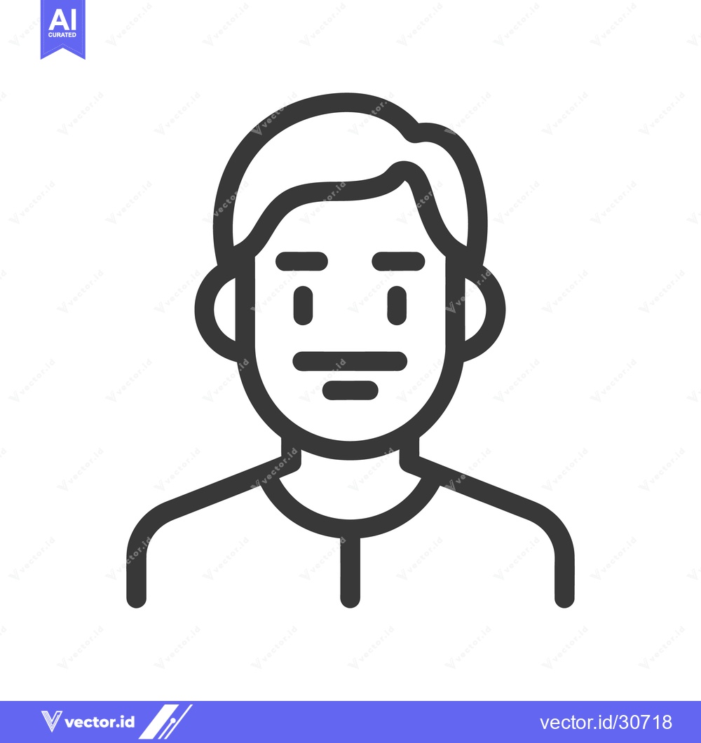 Premium Vector dari A simplified line drawing portraying a man in portrait style