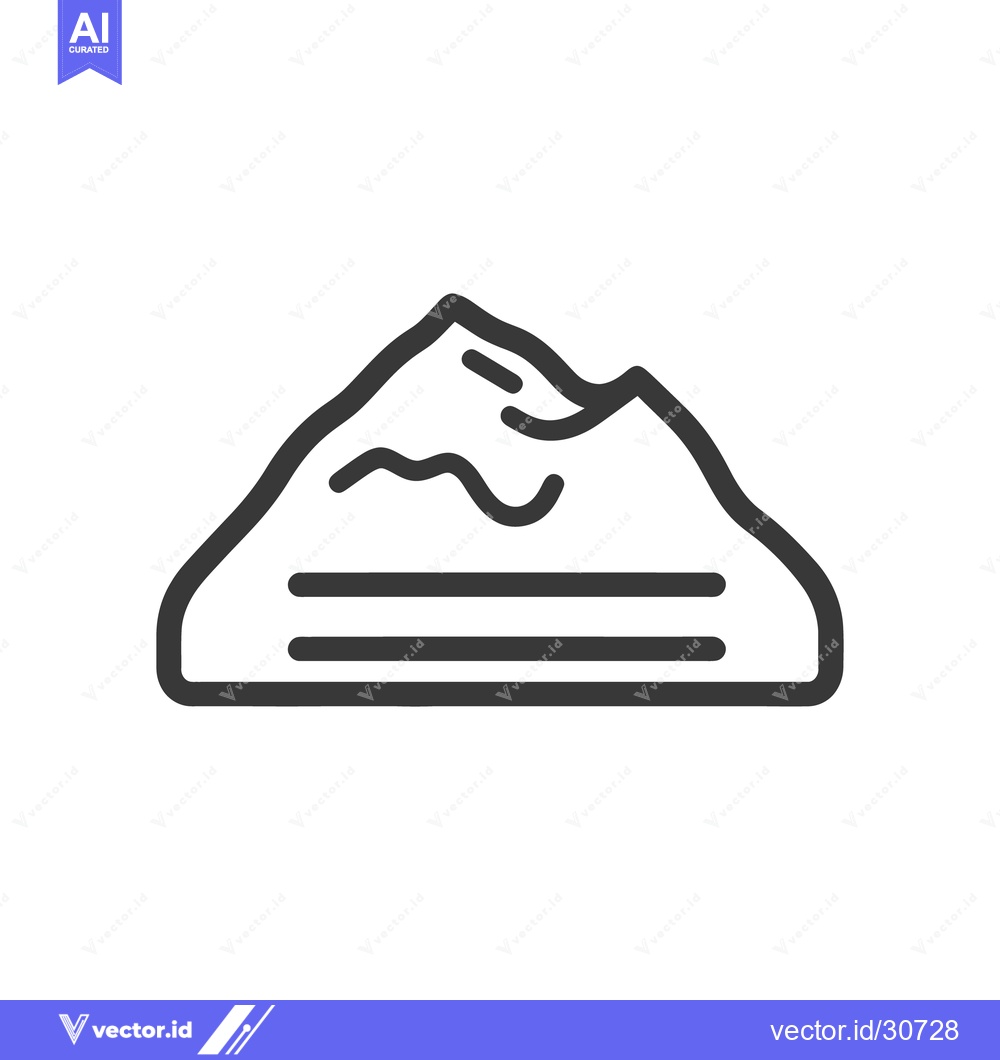 Premium Vector dari The simple black and white illustration of a mountain landscape