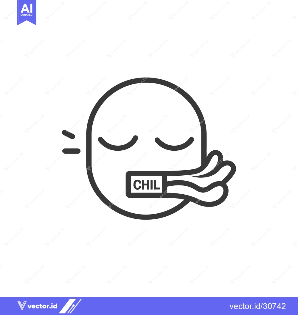 Premium Vector dari A closed eyed face expressing a feeling of being cold