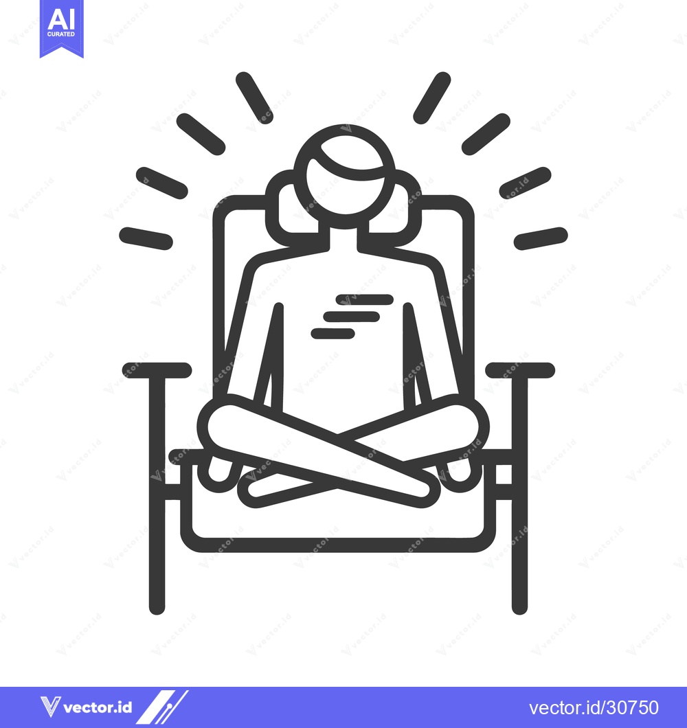 Premium Vector of A person sitting relaxed in a chair with a peaceful aura