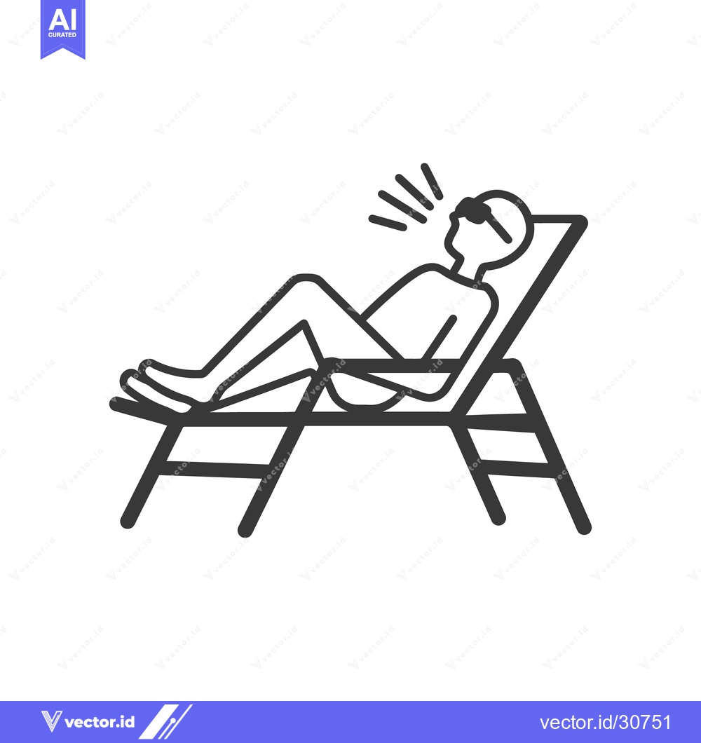 Premium Vector of A person relaxes in a chair wearing sunglasses in sunlight