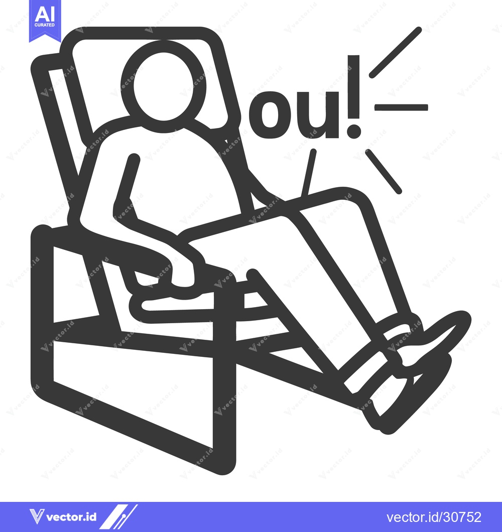 Premium Vector dari A person resting in a chair appears to have felt some pain