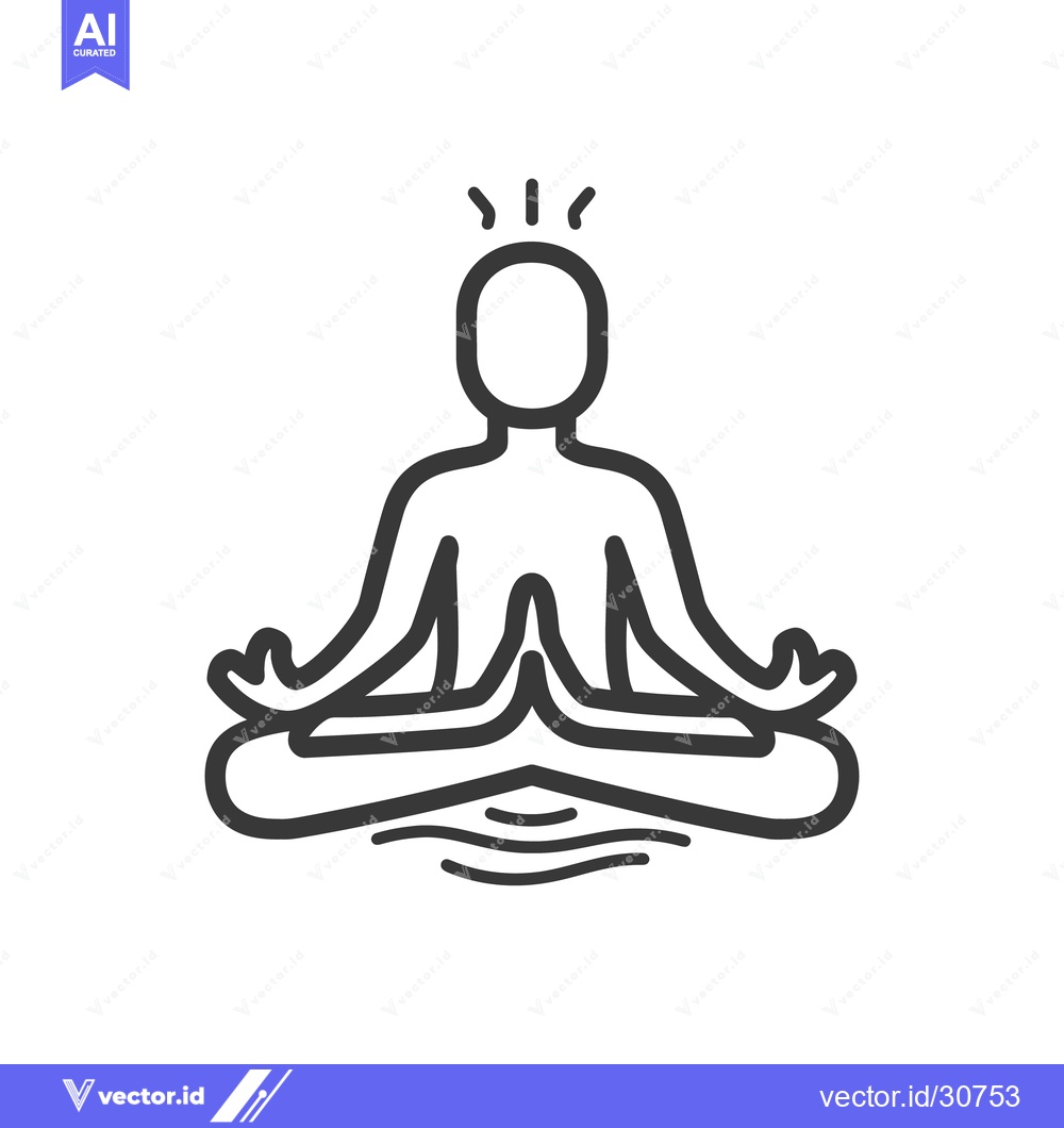 Premium Vector dari Simple illustration depicting a person in a meditation posture