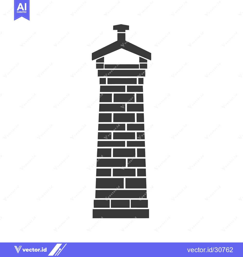 Premium Vector dari A monochrome depiction of a tall brick chimney illustration