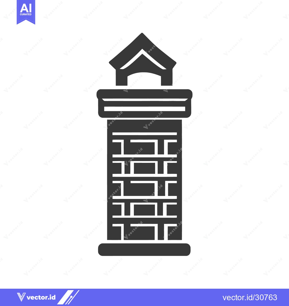 Premium Vector dari A Simple Graphic Depicting a Tall Brick Chimney Structure