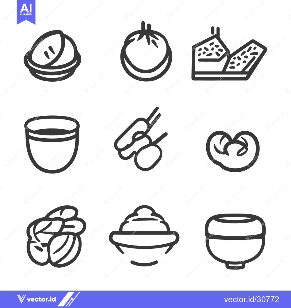 Premium Vector dari Various Simplified Food Illustrations Representing Different Food Type