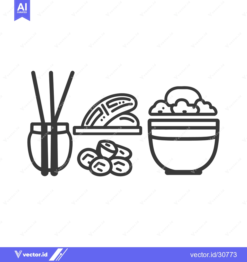 Premium Vector dari A collection of various food items and a fragrance diffuser