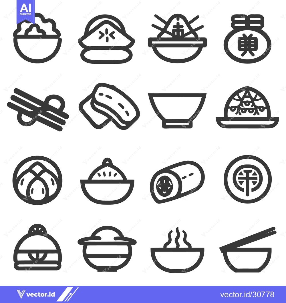 Premium Vector dari Simple monochrome illustrations showcasing various culinary dishes and