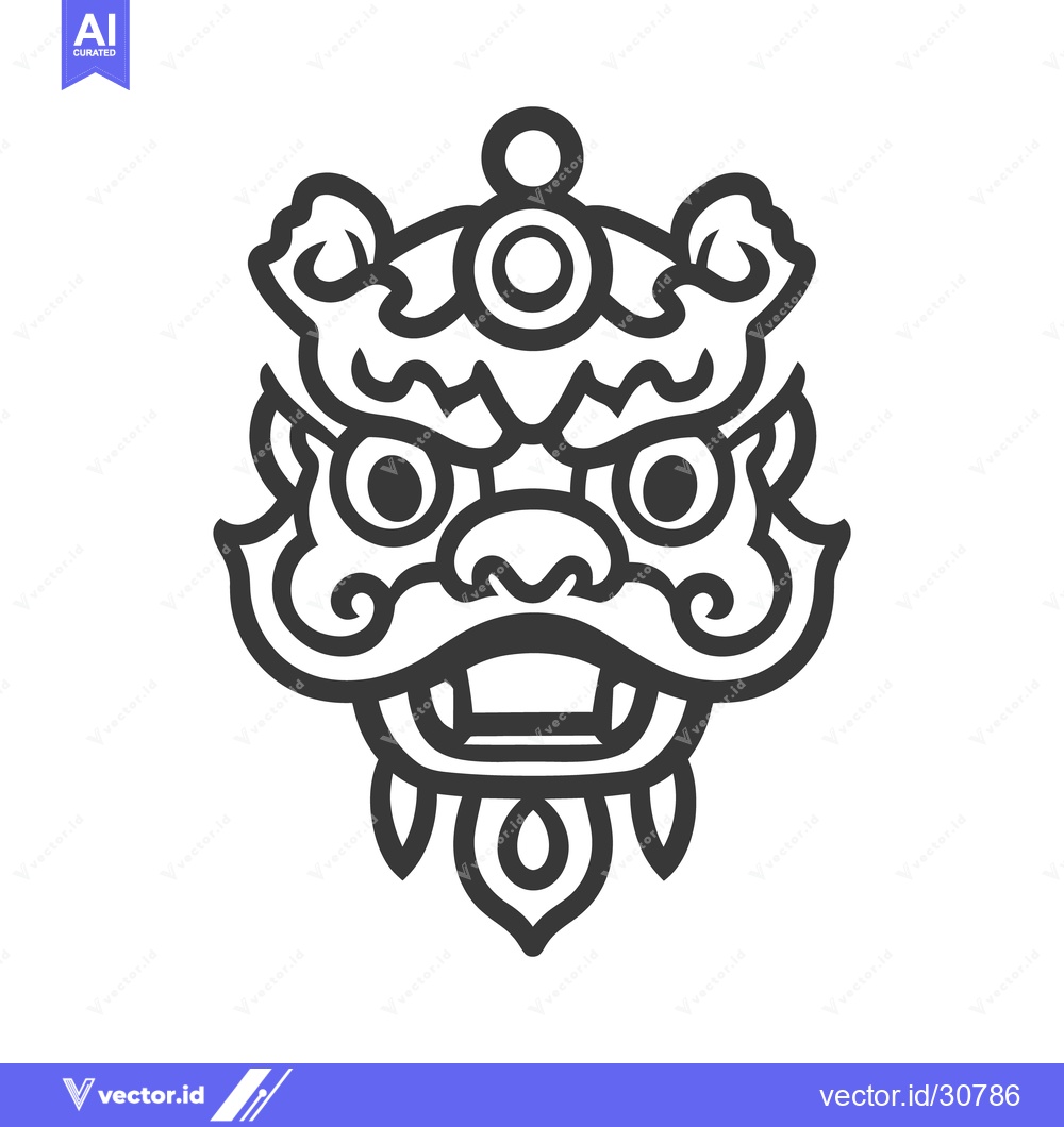 Premium Vector of A stylized illustration of a mythical dragon animal face