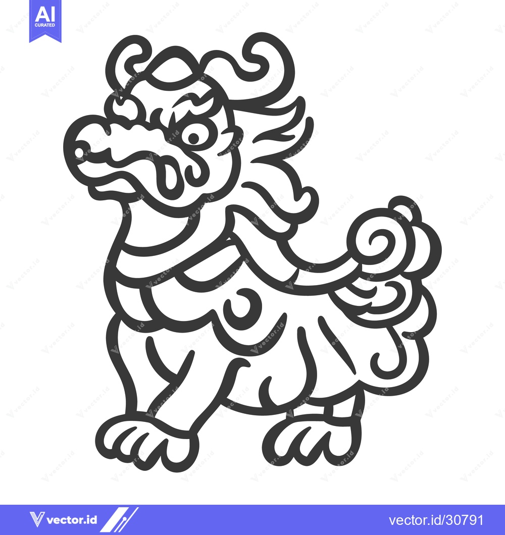 Premium Vector dari A stylized illustration of a mythical creature in a side profile