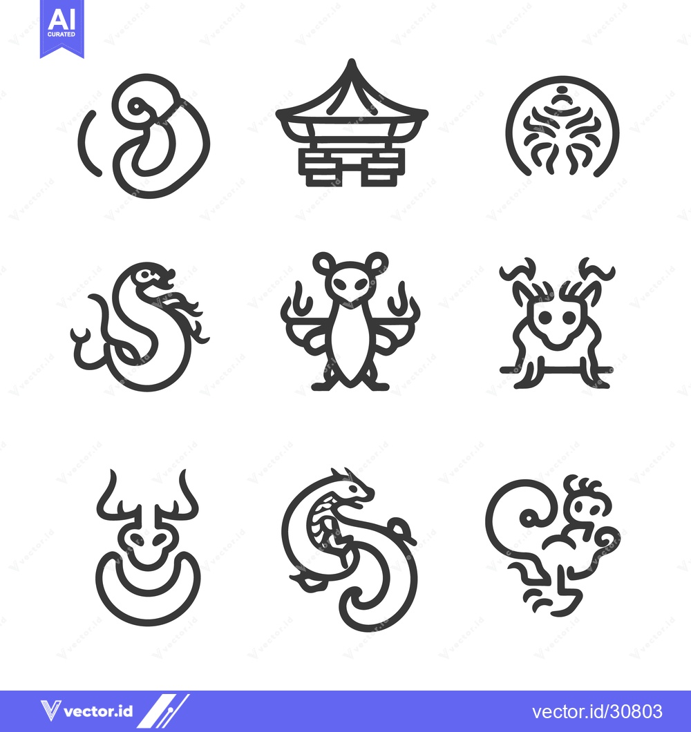 Premium Vector dari Symbolic minimalistic vector illustrations showing various cultural my