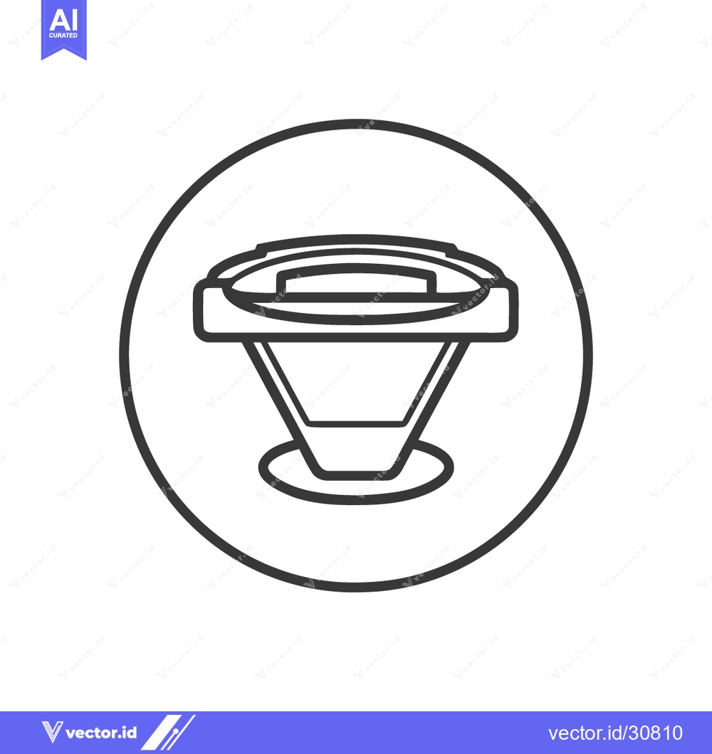 Premium Vector dari Minimalist Icon of Stadium in Circle, Black Outline on White