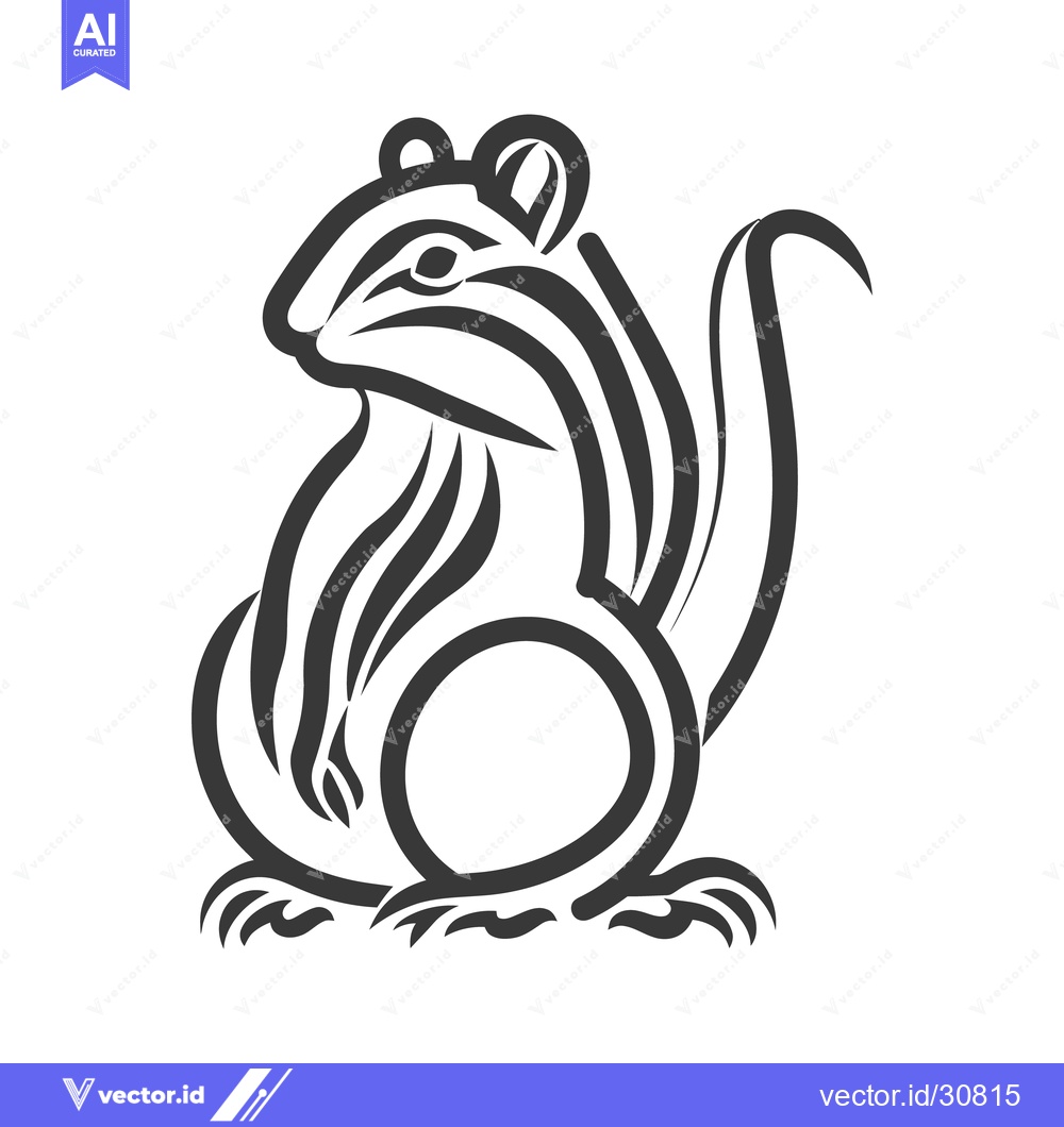 Premium Vector dari A stylized black and white illustration of a rodent animal