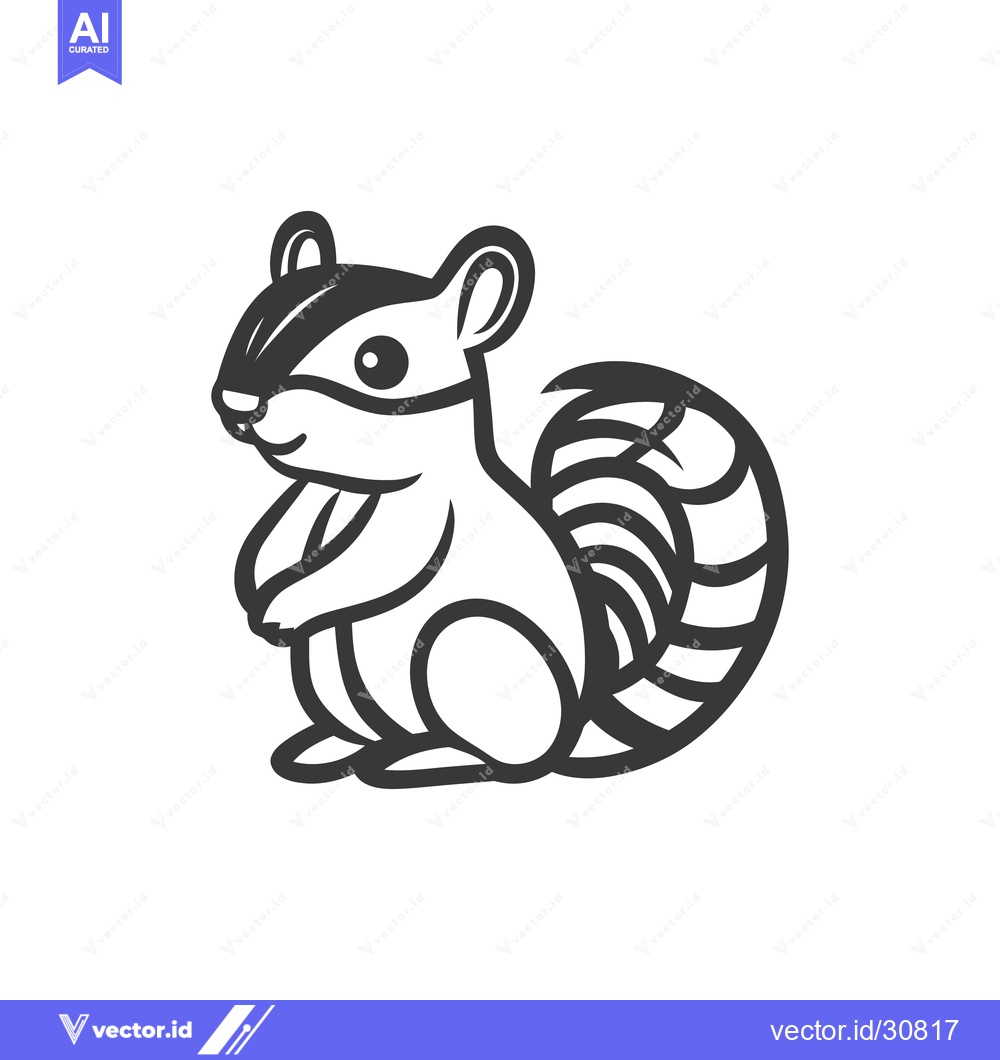 Premium Vector dari A Simple Graphic Illustration Depicting a Cute Small Squirrel