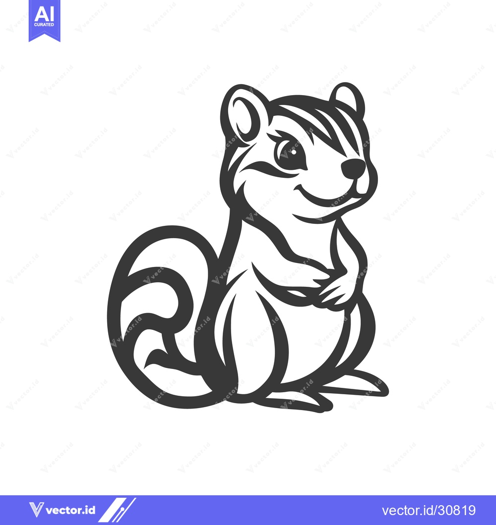 Premium Vector of A stylized illustration depicting a friendly squirrel standing upright