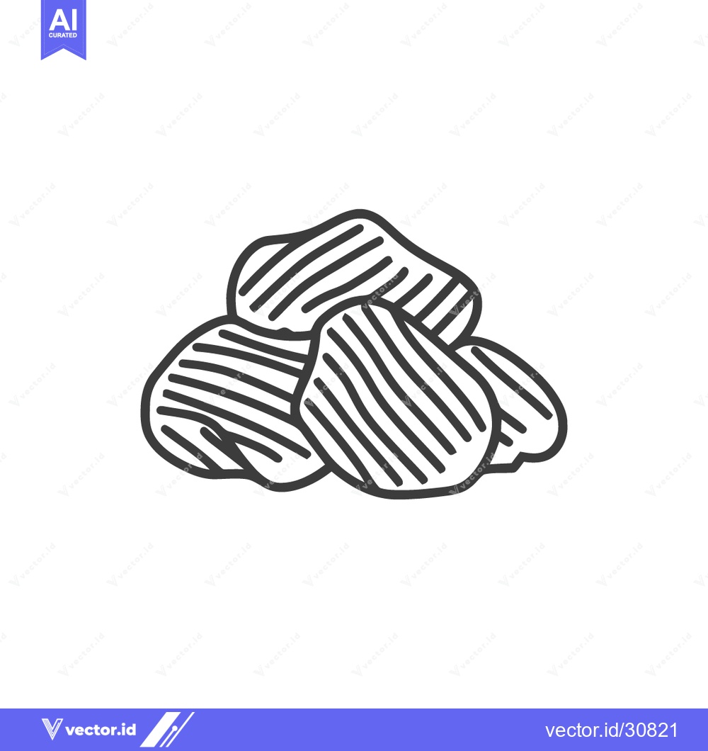 Premium Vector of Crisp Outline: Stacked Potato Chips in Minimalist Style