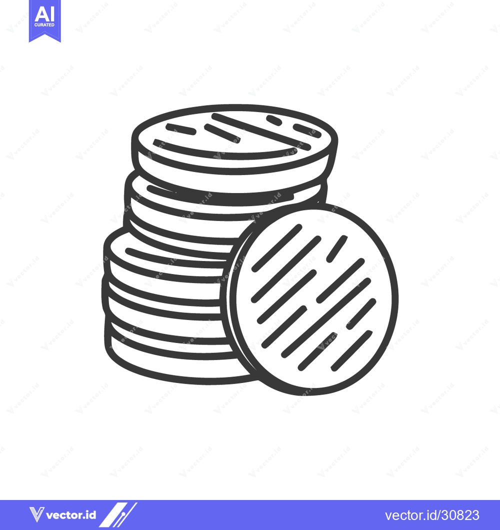 Premium Vector dari Stack of Coins Outline Icon, Financial Wealth, Investment, and Savings