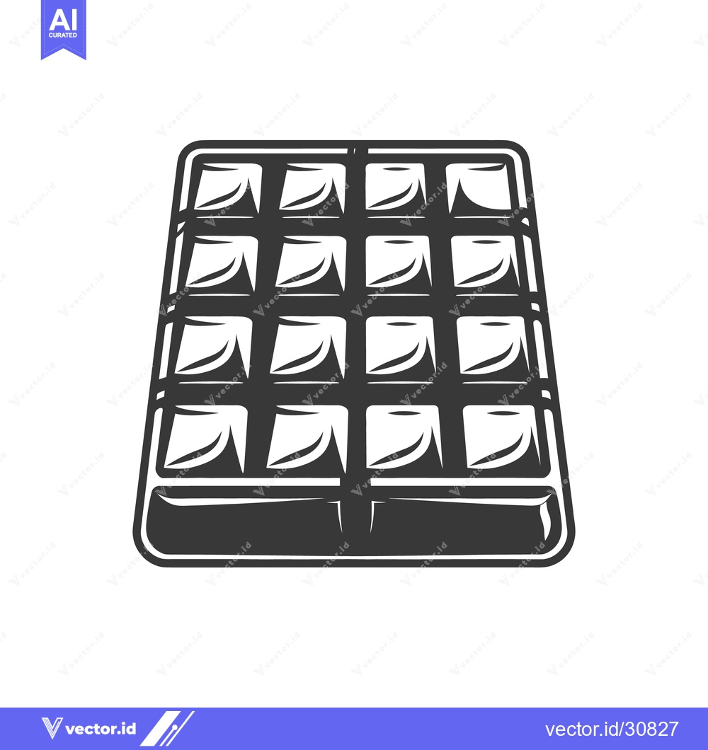 Premium Vector of A black and white illustration of a chocolate bar