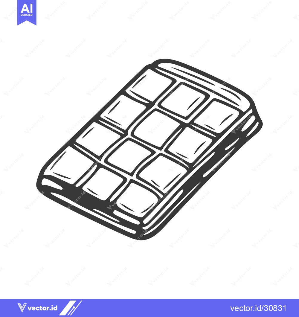 Premium Vector dari A detailed monochrome illustration of a rectangular candy bar
