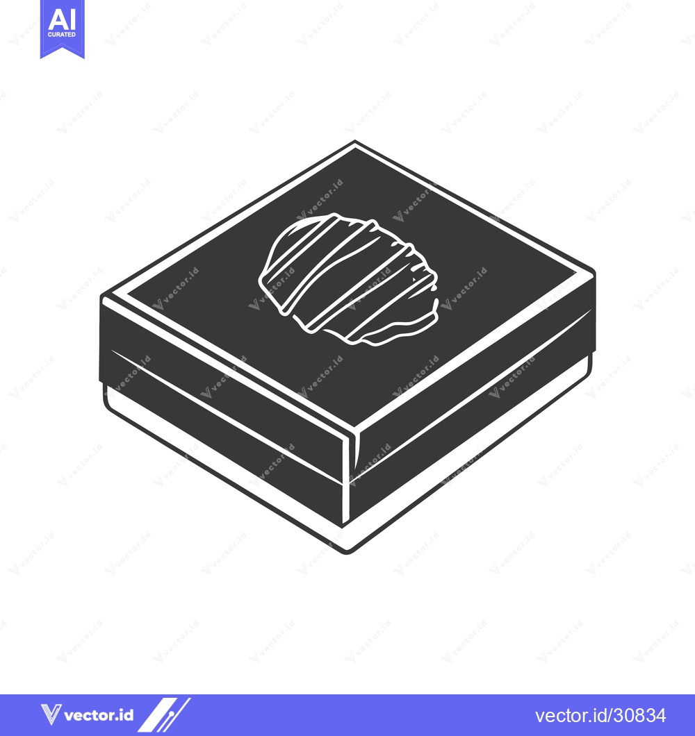 Premium Vector of A small chocolate confection sitting atop a closed gift box