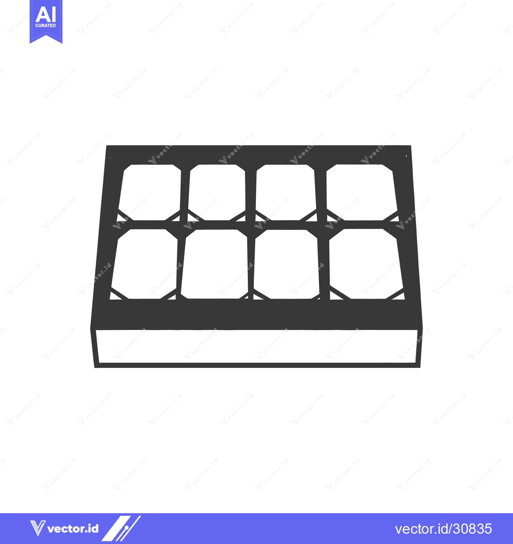 Premium Vector of A dark frame with eight equally spaced rectangular compartments is sho