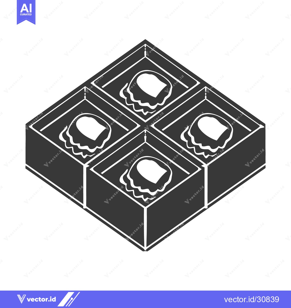 Premium Vector dari A black and white image of a boxed confection