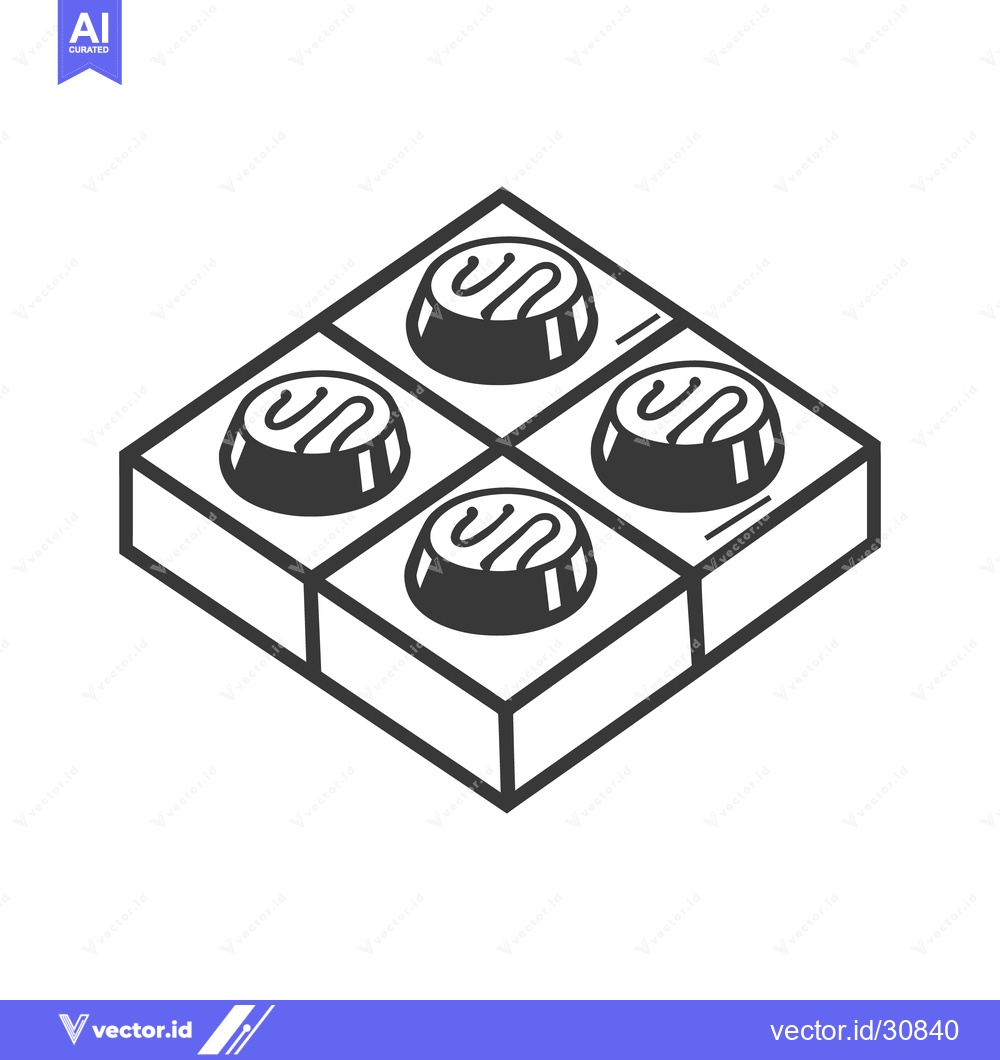 Premium Vector dari Four small candies arranged on a square block in a pattern