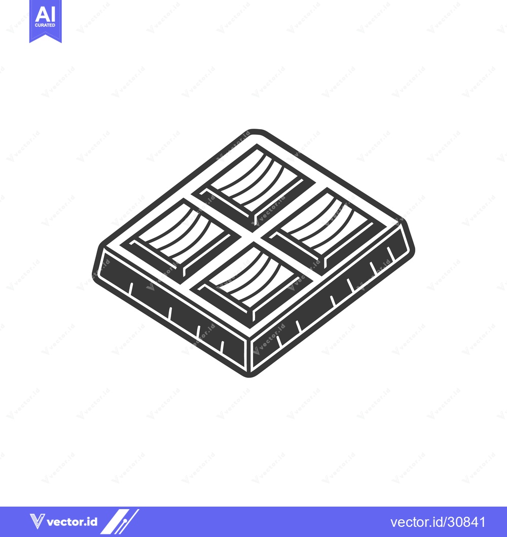 Premium Vector dari A single isometric black and white square chocolate bar illustration