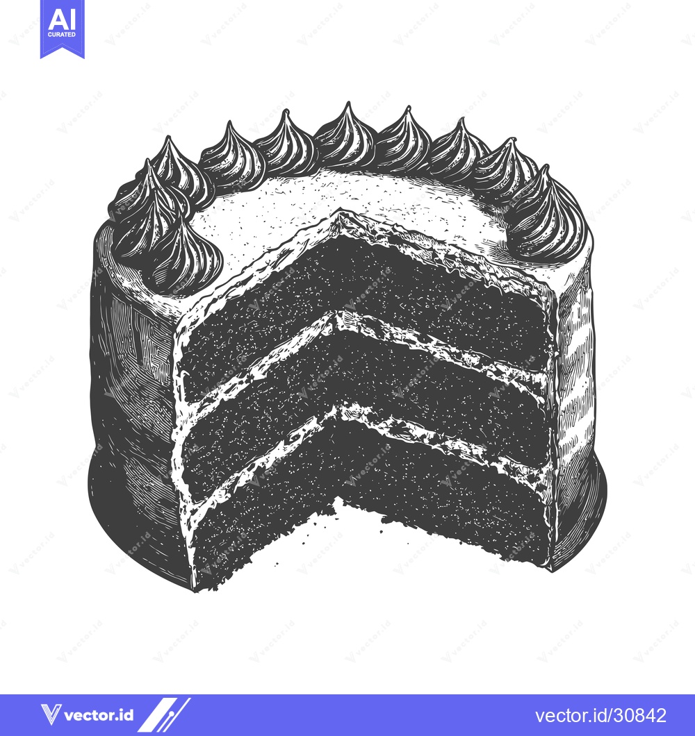 Premium Vector of Delicious Chocolate Cake Awaiting Enjoyment