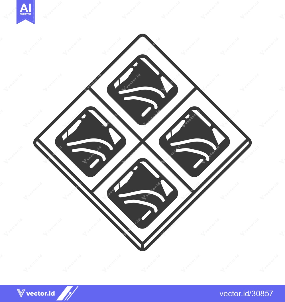 Premium Vector of A stylized illustration depicting a diamond shaped sushi platter