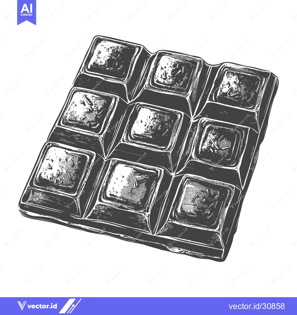 Premium Vector dari A Detailed Drawing Of A Chocolate Bar