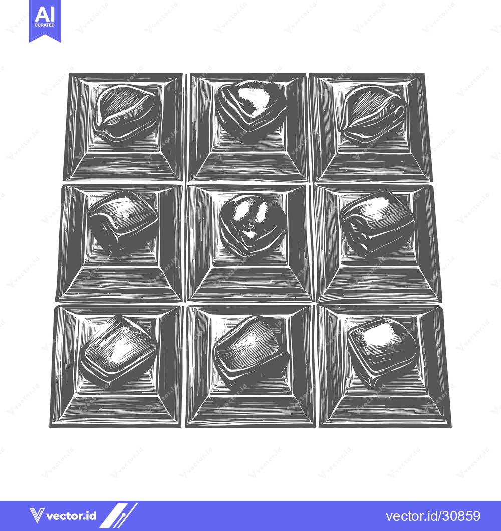 Premium Vector dari A Chocolate Bar with Nine Individual Squares of Sweetness