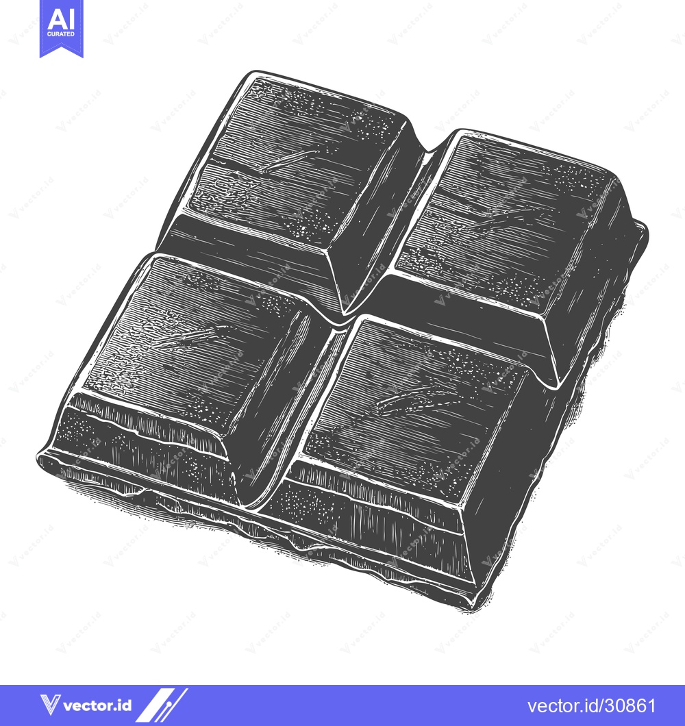 Premium Vector dari A Delicious Dark Chocolate Bar Ready To Eat