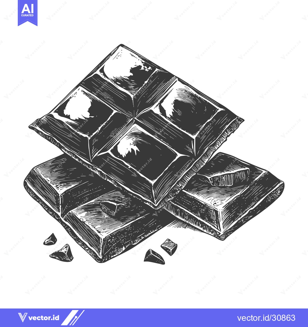 Premium Vector of Broken Chocolate Bars Pieces Sweet Treat