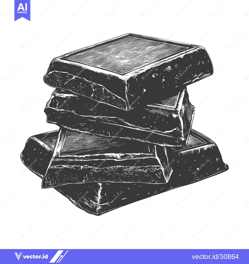 Premium Vector dari A Stack of Dark Chocolate Pieces