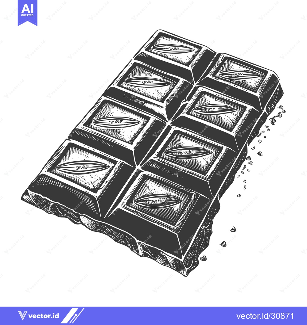 Premium Vector dari A Broken Chocolate Bar With Individual Squares