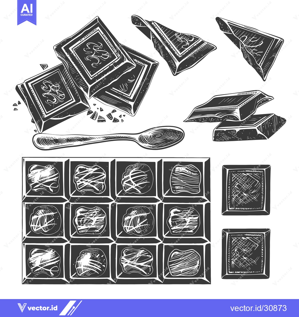 Premium Vector dari Delicious Chocolate Bars and Assorted Chocolates