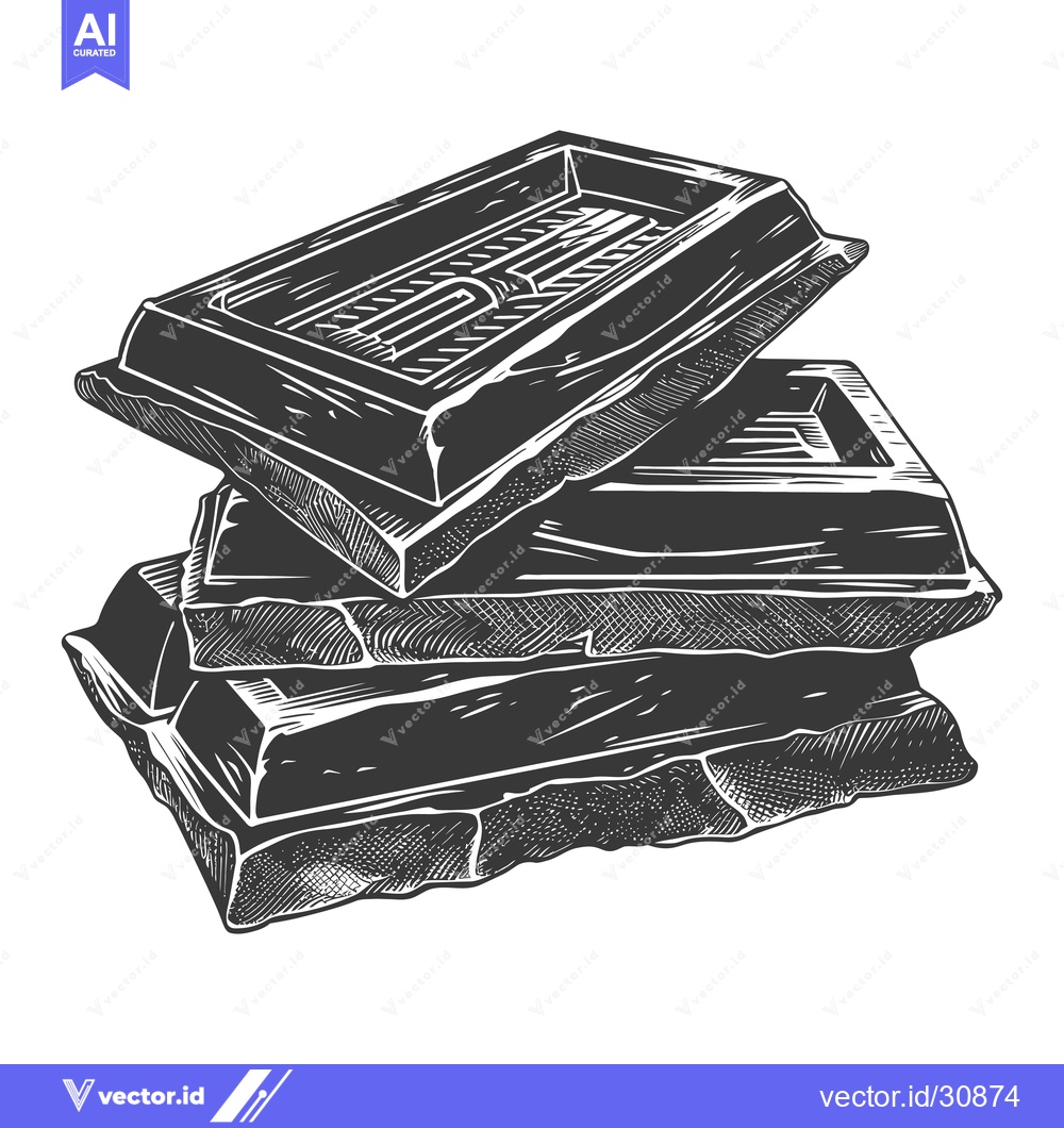Premium Vector of A Stack of Delicious Dark Chocolate Bars