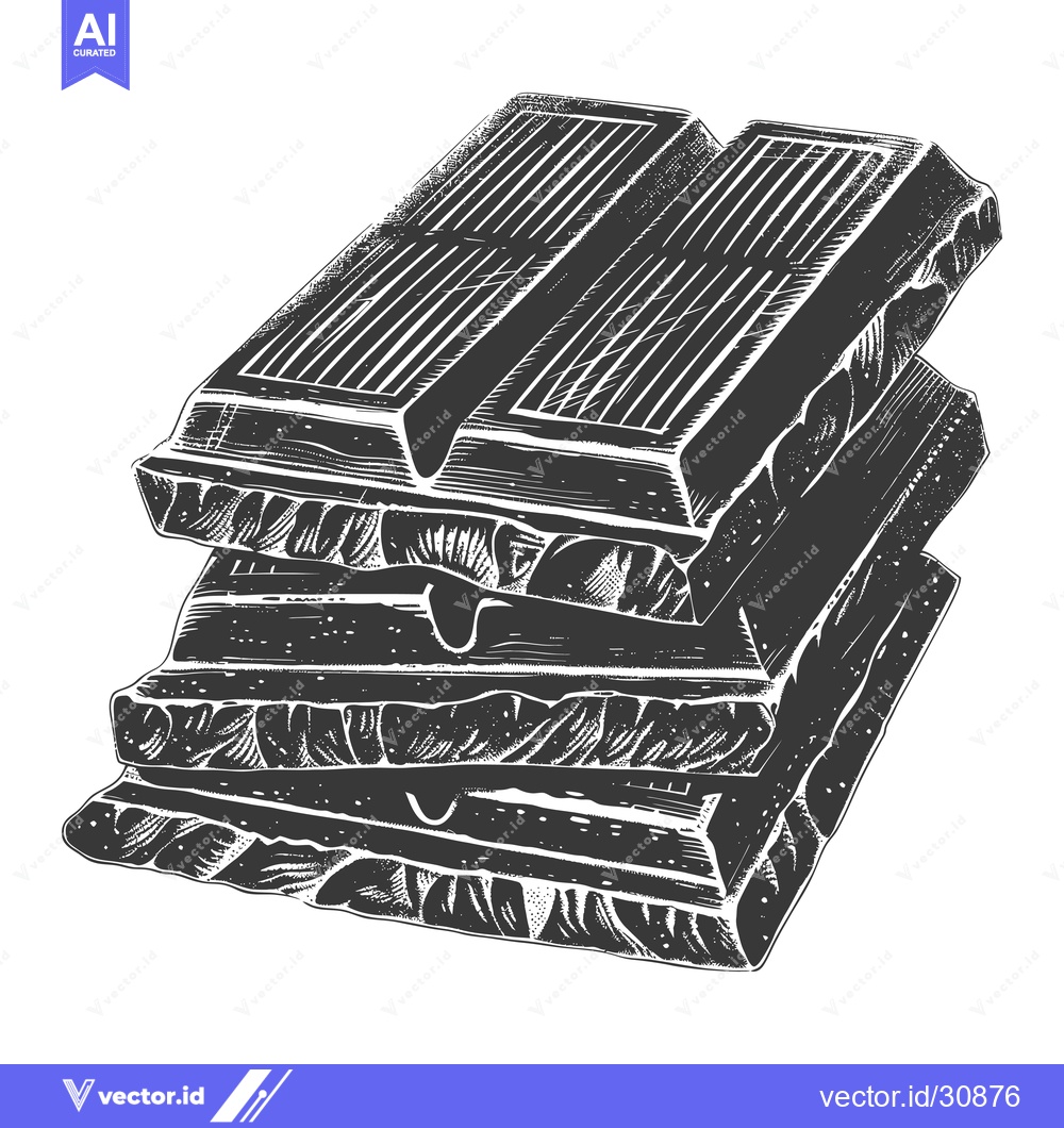 Premium Vector dari A Stack of Delicious Chocolate Bars Melted Chocolate
