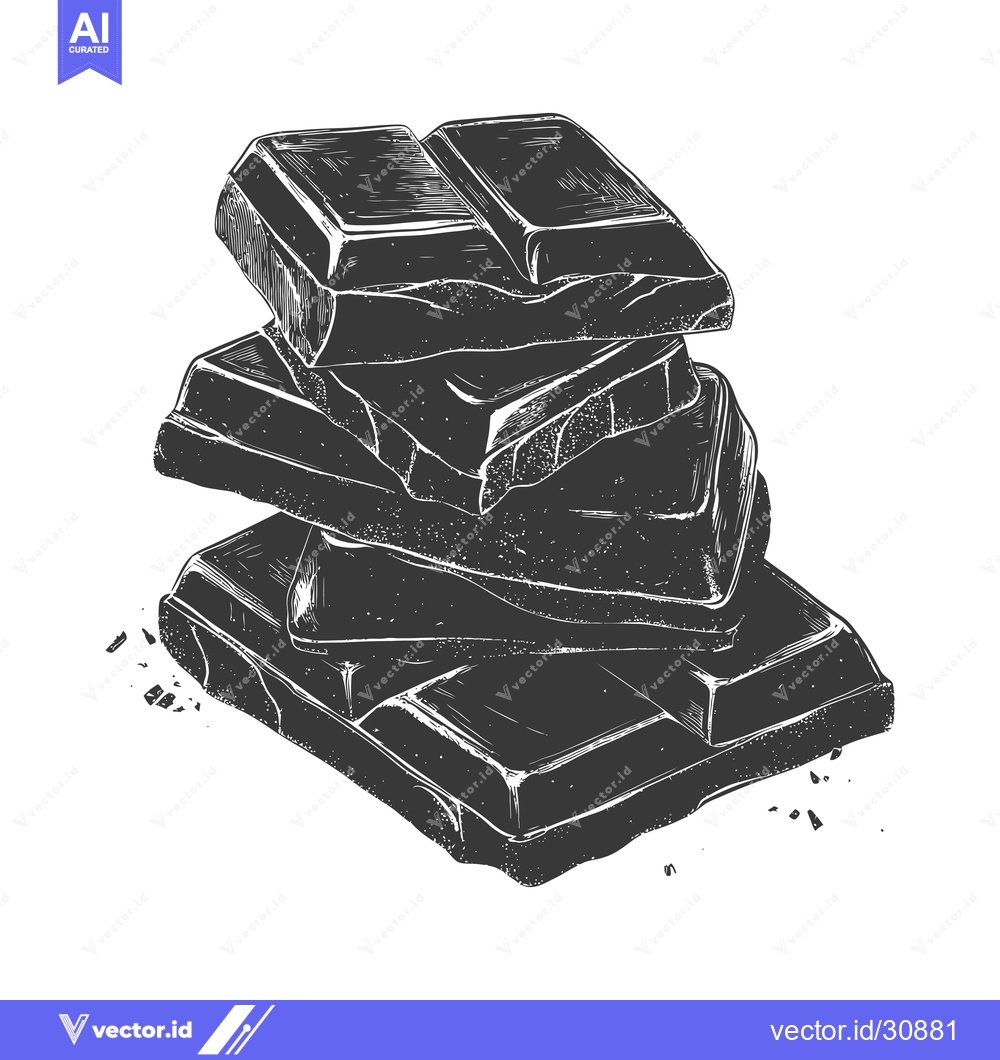 Premium Vector dari A Stack of Delicious Dark Chocolate Bars