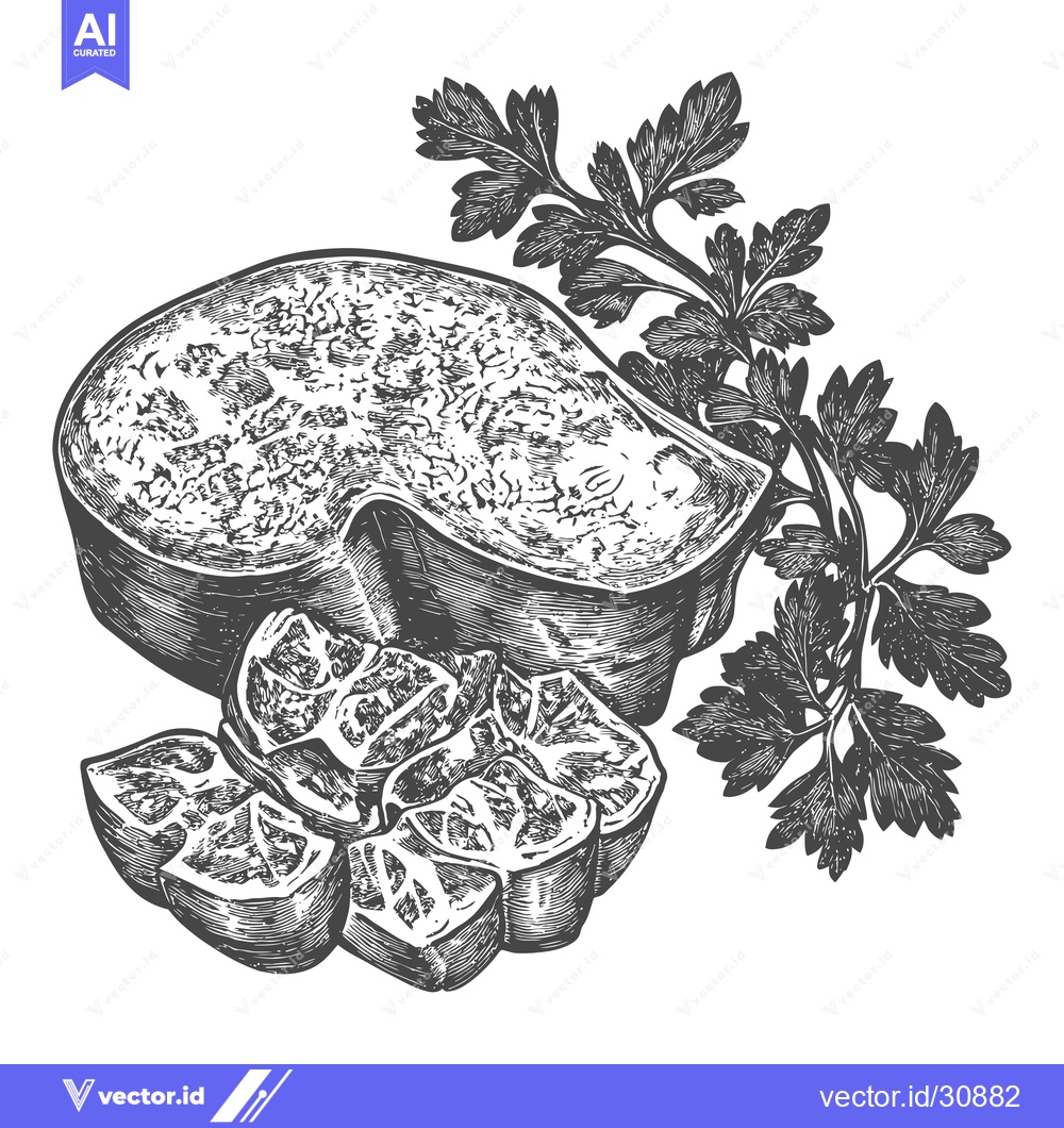 Premium Vector dari Celery stalk sliced with parsley garnish