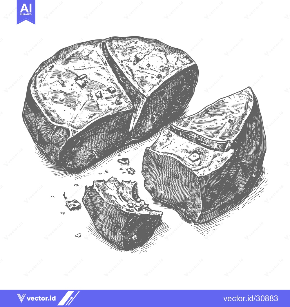 Premium Vector dari A detailed illustration of broken dark chocolate pieces