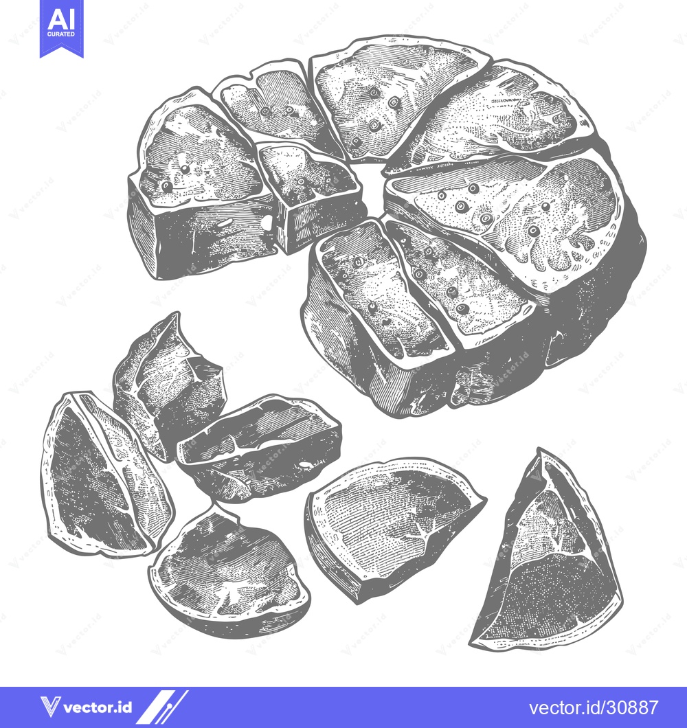 Premium Vector of Sliced steak illustration showing seasoned beef cuts