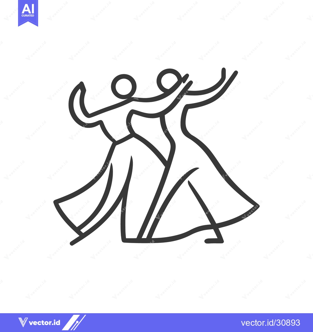 Premium Vector of Two stylized figures are gracefully dancing in elegant ballroom attire